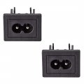 C8 Panel Mount Plug Adapter Ac 250v 5a Pins Iec Inlet Module Power Connector Socket Right Angle Pack Of 2 