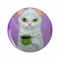 Cute Funny Cat And Kitten Animal Stainless Steel Keychain With 3d Resin Design Round 1 25 In Double Sided Key Ring For 