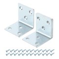4 Set L Corner Bracket Brace Metal Joint Right Angle Brackets Fastener With Screws For Wood Shelves Silver 2 01 X1 97 X2 
