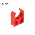 Uxcell Pvc Pipe Clamps Clips 50pcs Fit For 20mm 3 4 Od Hose Hanger Support Pex Tubing U-shaped Water Red