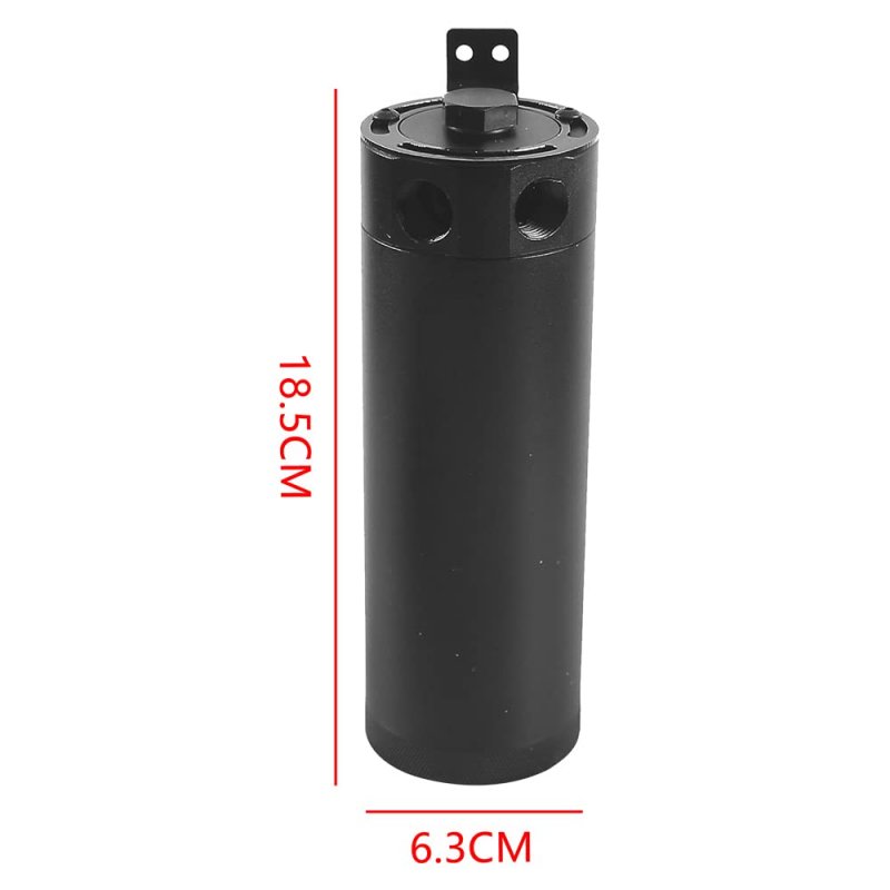 750ml Oil Catch Can Kit Universal Separator Baffled Reservoir Tank With Breather Filter And Drain Valve 2 Ports Aluminum Black