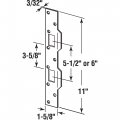 Prime-line Mp9480 Door Strike Accommodates 5-1 2 In To 6 Hole Centers Steel Single Pack