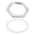 Cast Pipe Fitting Hex Locknut With Washer 304 Stainless Steel Lock Nut Npt 1-1 2 Female Thread For Plumbing Fixed Water Broom 