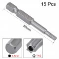 Uxcell 15 Pcs T15 Magnetic Torx Screwdriver Bits 1 4 Inch Hex Shank 2-inch Length S2 Security Tamper Proof Screw Driver Kit