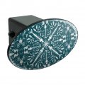 Fish Bones And Plastic Sea Ocean Pattern Oval Tow Trailer Hitch Cover Plug Insert