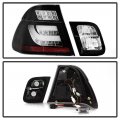 Acanii Black Led Tail Lights Brake Lamps W Led Strip Replacement For 2002-2005 Bmw E46 3-series 4dr Sedan Left Right