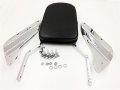 Httmt Mt143-f Motorcycle Chrome Flame Fire Style Backrest Sissy Bar With Leather Pad Compatible 1994-2003 Magna 750 Vf750