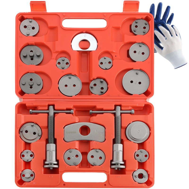 Atpeam 24pcs Disc Brake Caliper Wind Back Tool And Piston Compression Sets Universal Compressor For Pad Replacement Reset