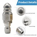 Hoypeyfiy 2 Pcs 1 4 Inch Pressure Washer Drain Jetter Hose Nozzle 5000 Psi Sewer Jet Quick Connect To Female Npt Brass Fittings