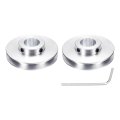 2pcs Single Groove Pulley 18mm Fixed Bore 60mm Outer Diameter Aluminum Alloy Mechanical Belt With Hex Wrench For 6mm Pu Round 