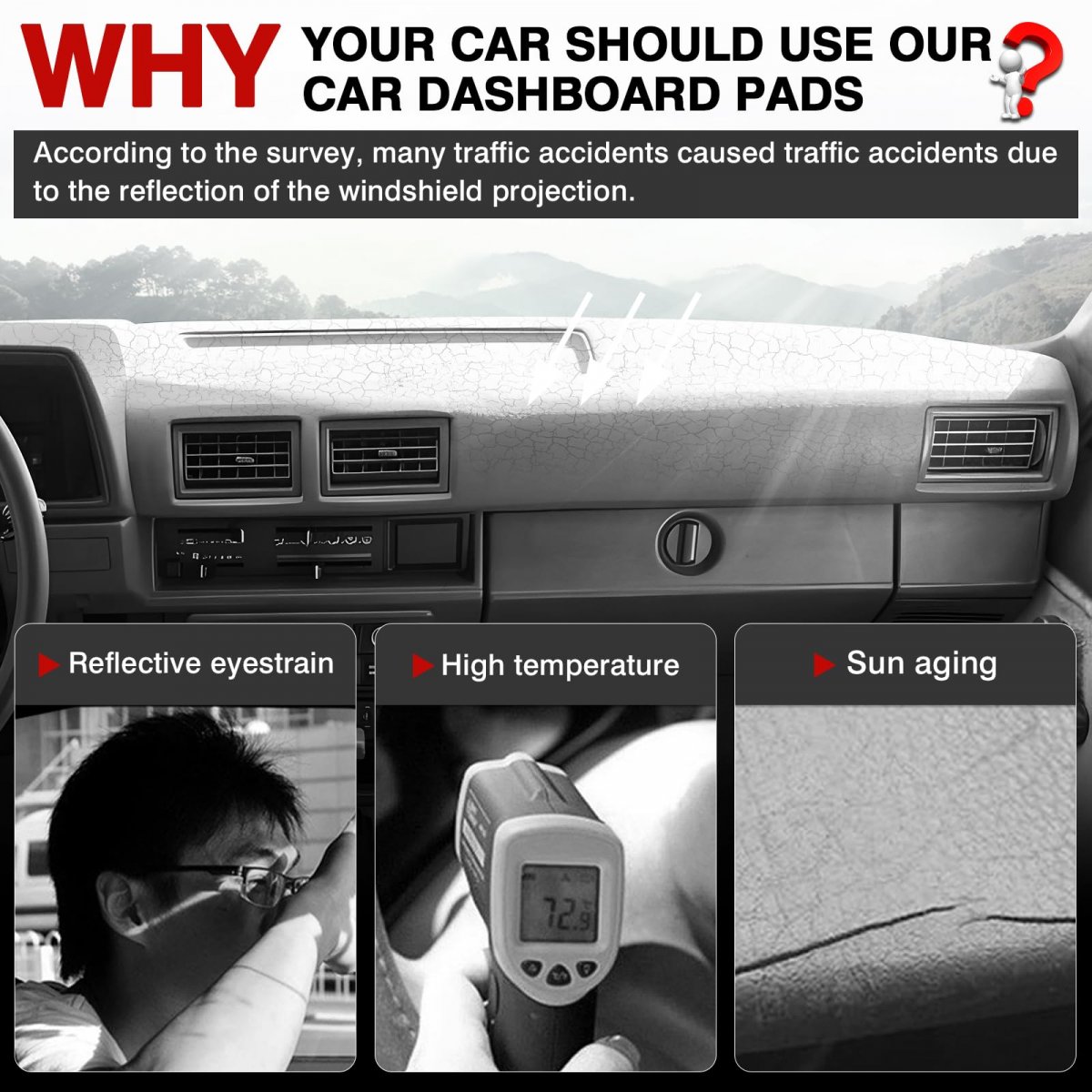 Dashboard Cover Mat For 1994 1995 Nissan Pathfinder And 1997 Hardbody D21 Pickup Truck Velvet Dash Sunshade Uv Rays Protector