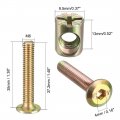 Uxcell M6x35mm Furniture Bolt Nut Set Hex Socket Screw With Barrel Nuts For Beds Headboards Chairs 10 Sets