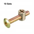 Uxcell M6x35mm Furniture Bolt Nut Set Hex Socket Screw With Barrel Nuts For Beds Headboards Chairs 10 Sets