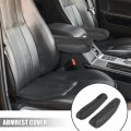 X Autohaux Pair Microfiber Leather Car Front Seat Armrest Cover Replacement Black With Red Line For Honda Crv 2010-2011