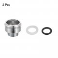 Uxcell Faucet Adapter 2pcs M32mmx6mm Male Thread To M22mmx8mm Brass Tap Aerator Connector For Kitchen Bathroom Sink