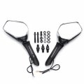 Httmt- Black Led Skull Rearview Mirrors Compatible With H-d Dyna Wide Super Glide Street Fat Bob Low Rider P N Mt333-b-a-bk