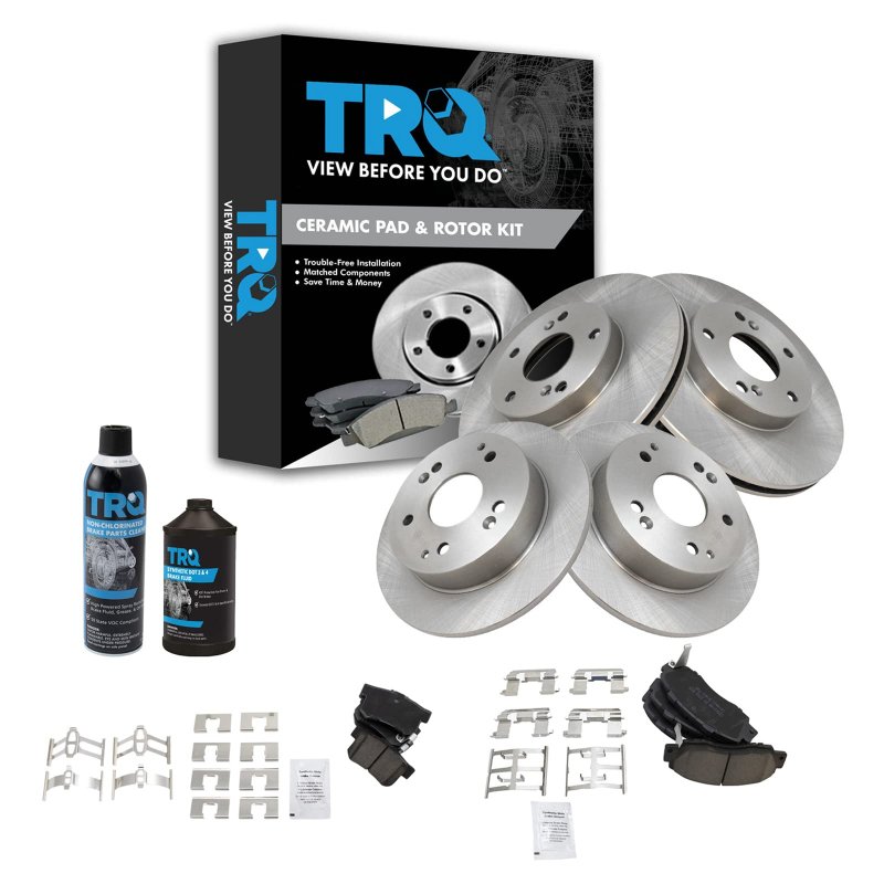 Front And Rear Ceramic Brake Pad Rotor Kit With Chemical For 1998 2002 Honda Accord Bka15957