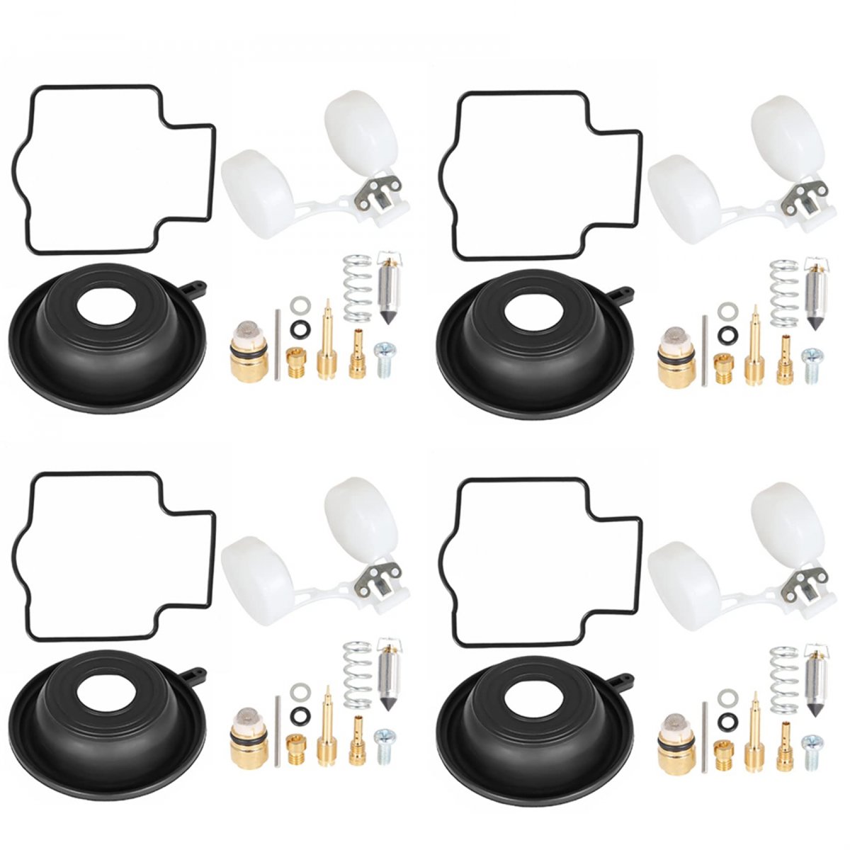4 Sets Of Carburetor Repair Kits Diaphragm Float Replacement For Kawasaki 1990-1995 Zx6r Zx600 2004-2006 Zzr600
