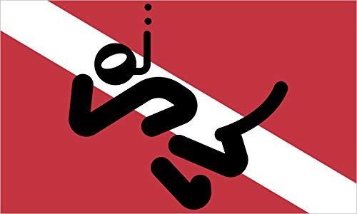 Stickertalk Snorkeler Diver Down Flag Vinyl Sticker 5 Inches By 3