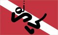 Stickertalk Snorkeler Diver Down Flag Vinyl Sticker 5 Inches By 3 