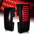 Eparts Chrome Housing Red Smoke Lens Led Rear Tail Brake Stop Light Lamps Assembly Pair For 2003-2009 Hummer H2 
