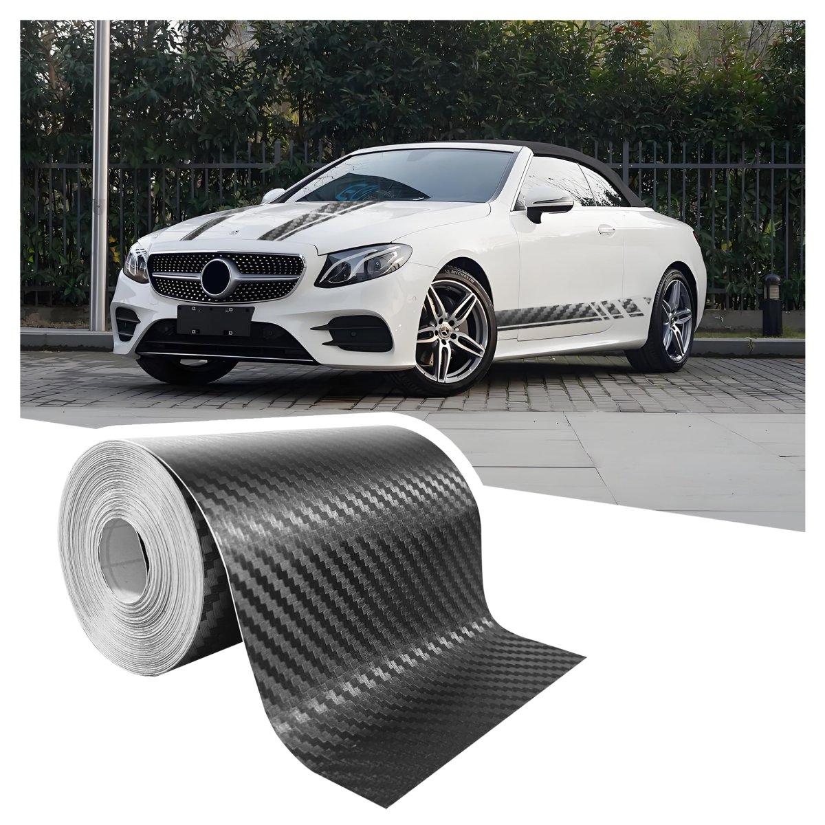 Carbon Fiber Wrap Pin Striping Tape For Cars 30 Ft X 4 In Waterproof Universal Automotive Vehicle Body Components And