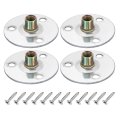 4pcs M8 Brad Hole T Nut 50mm 2inch Round Base Weld Nuts Flange Insert Female Thread With Mounting Screws For Wood Furniture 