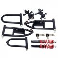 Front Suspension Shock Kit Upper Lower Swingarm Steering Strut Knuckle Spindle Wheel Hub For Diy Buggy Electric Atv Quad Bike 
