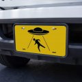 Graphics More Alien Abduction Hazard Warning Sign Novelty Metal Vanity Tag License Plate