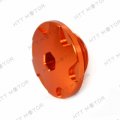 Httmt 249006- Motorcycle Orange Cnc Aluminum Engine Cover Camshaft Plug Compatible With Duke 125 200