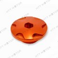 Httmt 249006- Motorcycle Orange Cnc Aluminum Engine Cover Camshaft Plug Compatible With Duke 125 200