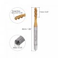 Uxcell Spiral Flute Taps M3 X 0 5 03 Metric Titanium Coated Cobalt High Speed Steel Machine Thread Milling Screw Threading Tap