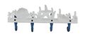 Zeckos Cast Iron Decorative Wall Hooks Blue And White Seahorses Sea Life Hook 15 25 X 6 2 Inches