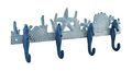 Zeckos Cast Iron Decorative Wall Hooks Blue And White Seahorses Sea Life Hook 15 25 X 6 2 Inches