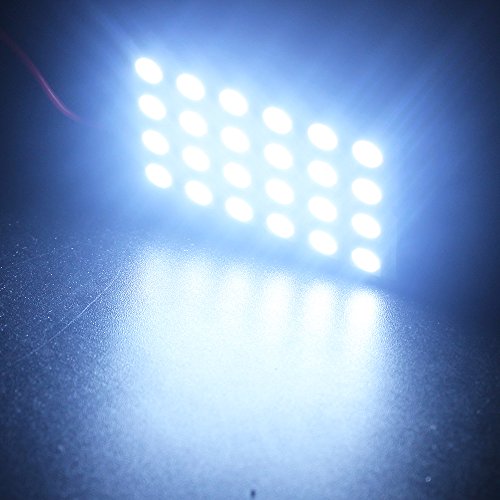 5 Pack White 5050 24smd Led Panel Dome Light Lamp For Car Interior 12v Reading With T10 Ba9s And Festoon Adapters 8000k Color