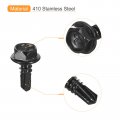 Uxcell 10 X 1 2 Hex Washer Head Self Drilling Screws 100pcs 410 Stainless Steel Sheet Metal Tapping For Wood Black