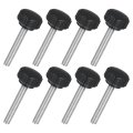 8pcs M6 X 40mm Knurled Clamping Knob 304 Stainless Steel Thumb Screw Round Hand Threaded Bolt Stud 22mm Dia For Machinery 