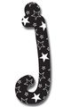 6-inch Wall Hanging Wood Letter Modern Black And White Pattern J 