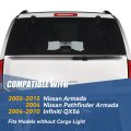 Full Led Red 3rd Third Rear High Mount Brake Light Lamp Compatible With Pathfinder Armada Infiniti Qx56 04-15