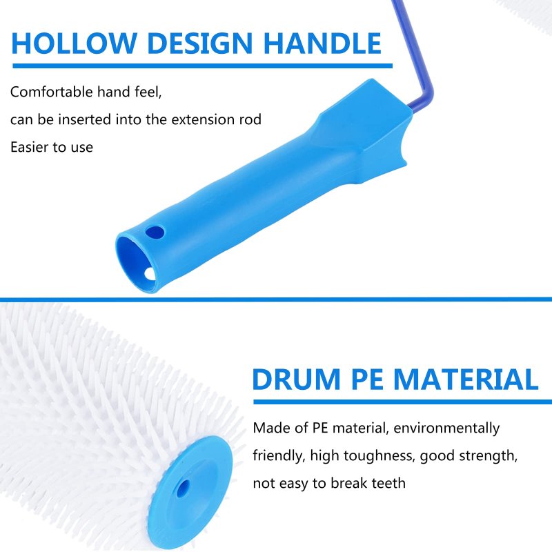 Spiked Screed Compound Roller Spike For Self Leveling Epoxy Floor Remove Bubble 13 Mm Needle 9 Inch