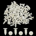 Uxcell 100 Pcs White Plastic Door Fender Push Rivets Fastener 8mm Hole For Auto Car