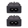 Uxcell C8 Panel Mount Plug Adapter Ac 250v 5a Pins Iec Inlet Module Power Socket Straight 2 Pack