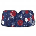 Independence 4th July White Ballon Red Circles On Dark Blue Auto Car Windshield Sun Shade Window Uv Ray Visor Protector Heat