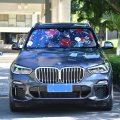 Independence 4th July White Ballon Red Circles On Dark Blue Auto Car Windshield Sun Shade Window Uv Ray Visor Protector Heat