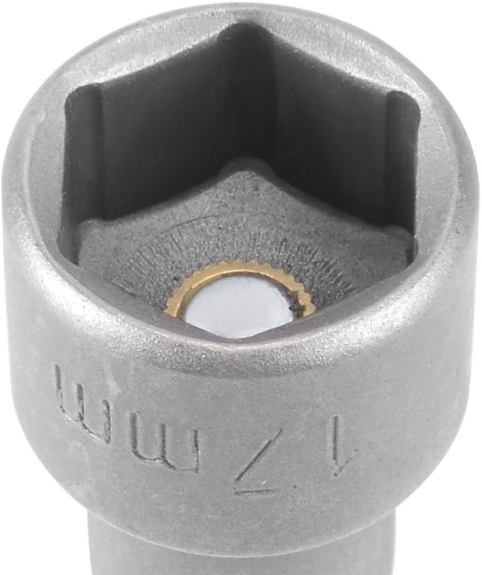 17mm Magnetic Nut Driver Socket 1 4 In Hex Shank Drill Adapter For Power Drills And Impact Drivers Chrome Vanadium Steel 65mm