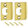D-type Door Strike Plate 2pcs 57mm X 45mm 201 Stainless Steel Latch Deadbolt For Frame Jamb Gold 