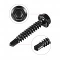 Uxcell Hex Washer Self Drilling Screws 8 X 1 410 Stainless Steel Sheet Metal Screw 100pcs