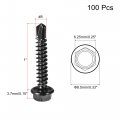 Uxcell Hex Washer Self Drilling Screws 8 X 1 410 Stainless Steel Sheet Metal Screw 100pcs
