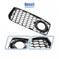 X Autohaux Pair Front Fog Light Mesh Grille Honeycomb Type Grill Cover For Audi A5 S-line 08-12 8t0807681b 8t0807682d