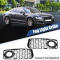 X Autohaux Pair Front Fog Light Mesh Grille Honeycomb Type Grill Cover For Audi A5 S-line 08-12 8t0807681b 8t0807682d